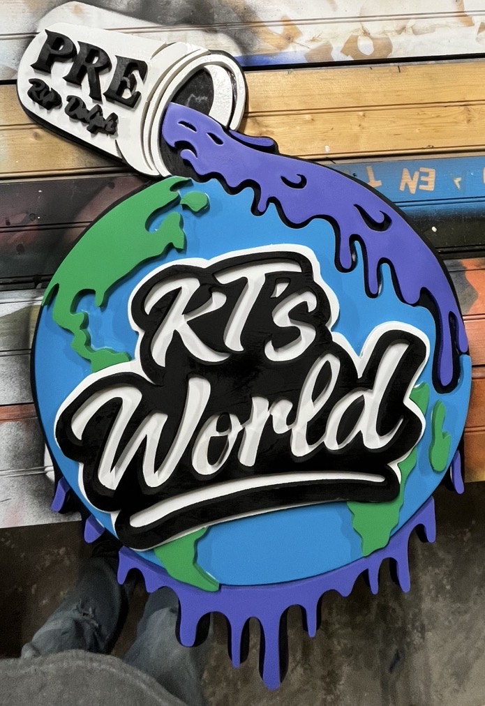 Graphic wall art piece cut and layered from a customer's own artwork